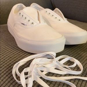 White Platform Vans
